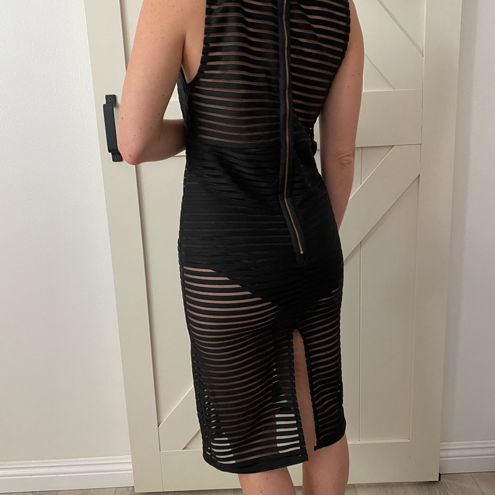 Sexy bodysuit sheer dress